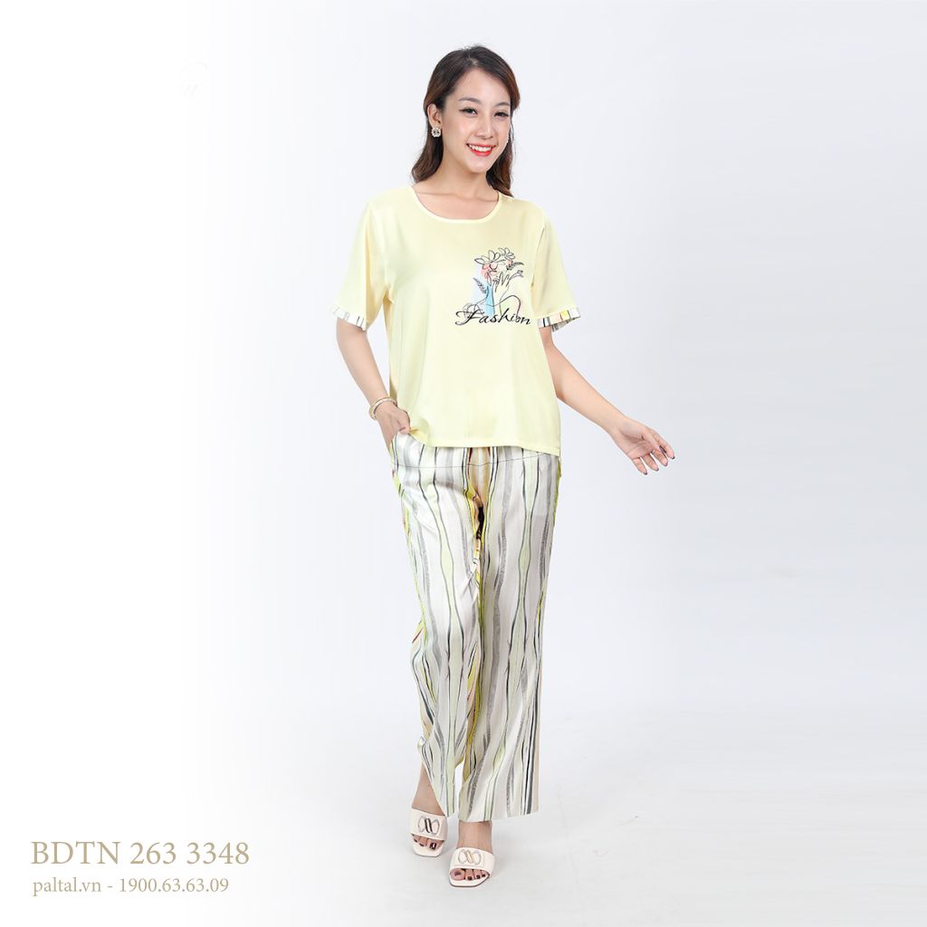 Bộ dài tay ngắn lụa nhung cao cấp 263p 3348