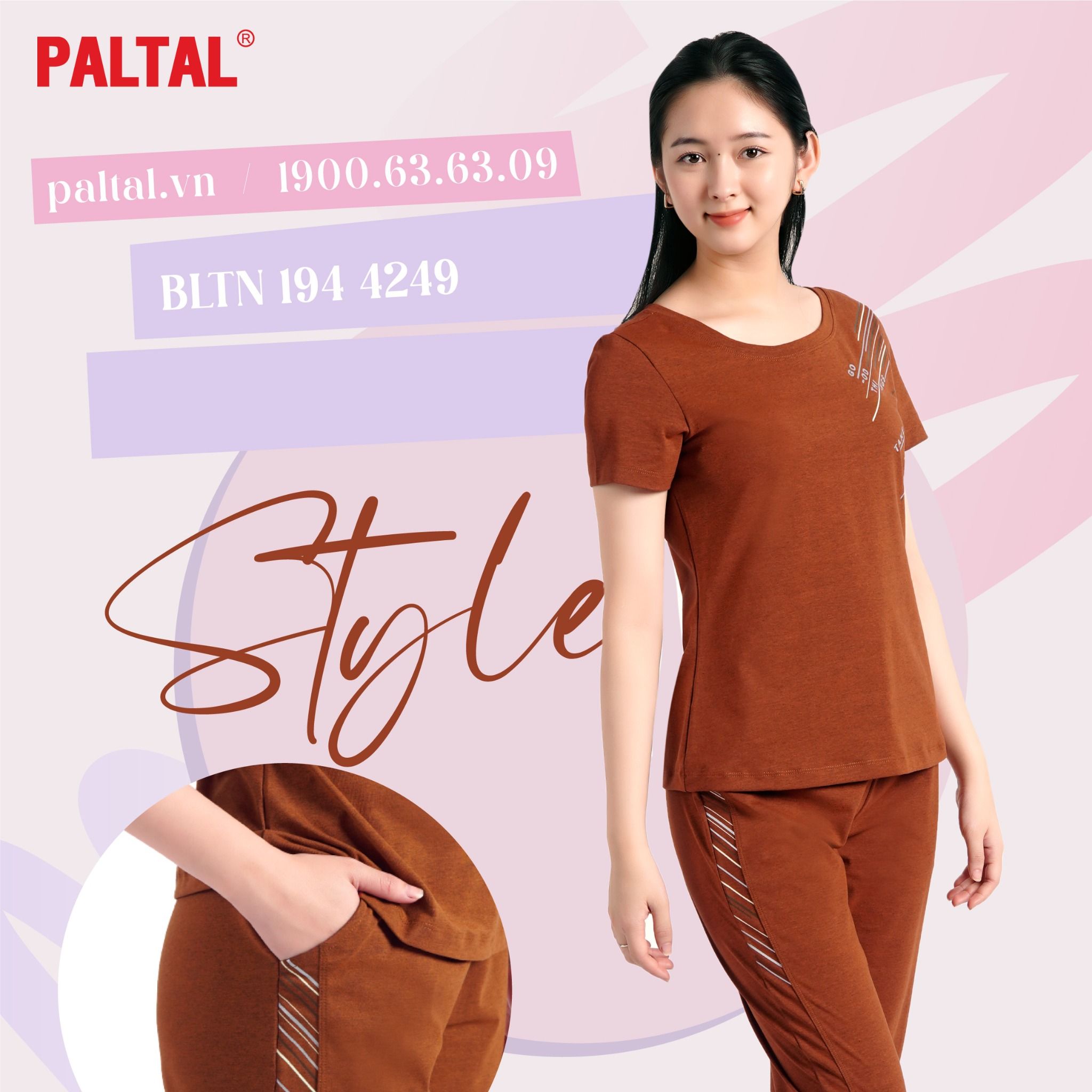 Set đồ bộ nữ kiểu quần lửng tay ngắn cotton cvc mát 194p 4249