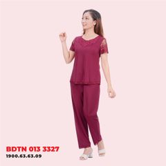 Set đồ bộ nữ kiểu quần dài tay ngắn chất thun lạnh siêu bền 013p 3327