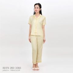 Set đồ bộ nữ kiểu quần dài tay ngắn pijama 263p 3383