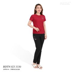 Set đồ bộ nữ kiểu quần dài tay ngắn chất cotton siêu mát 023p 3330