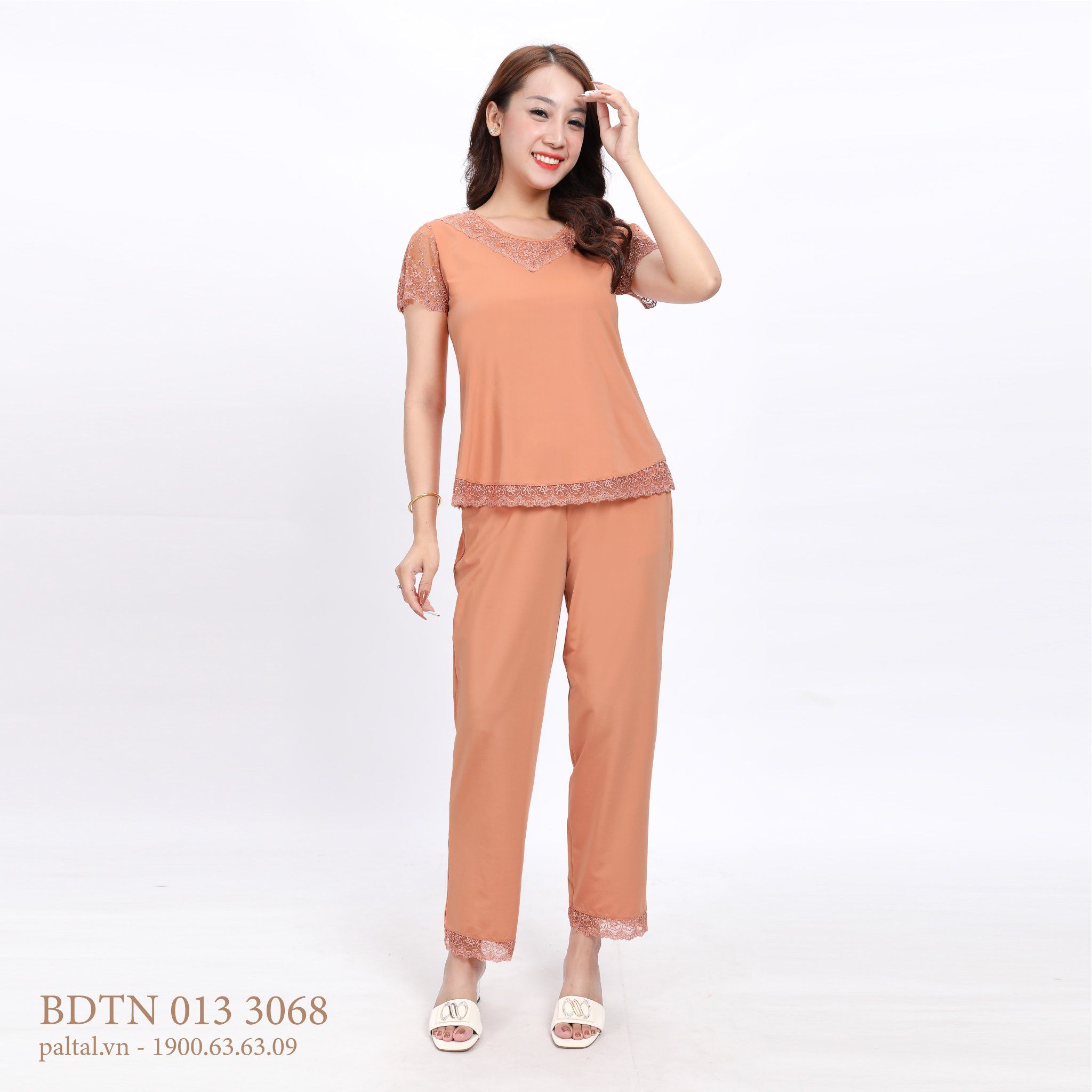 Set đồ bộ nữ kiểu quần dài tay ngắn chất thun lạnh siêu bền 013p 3068