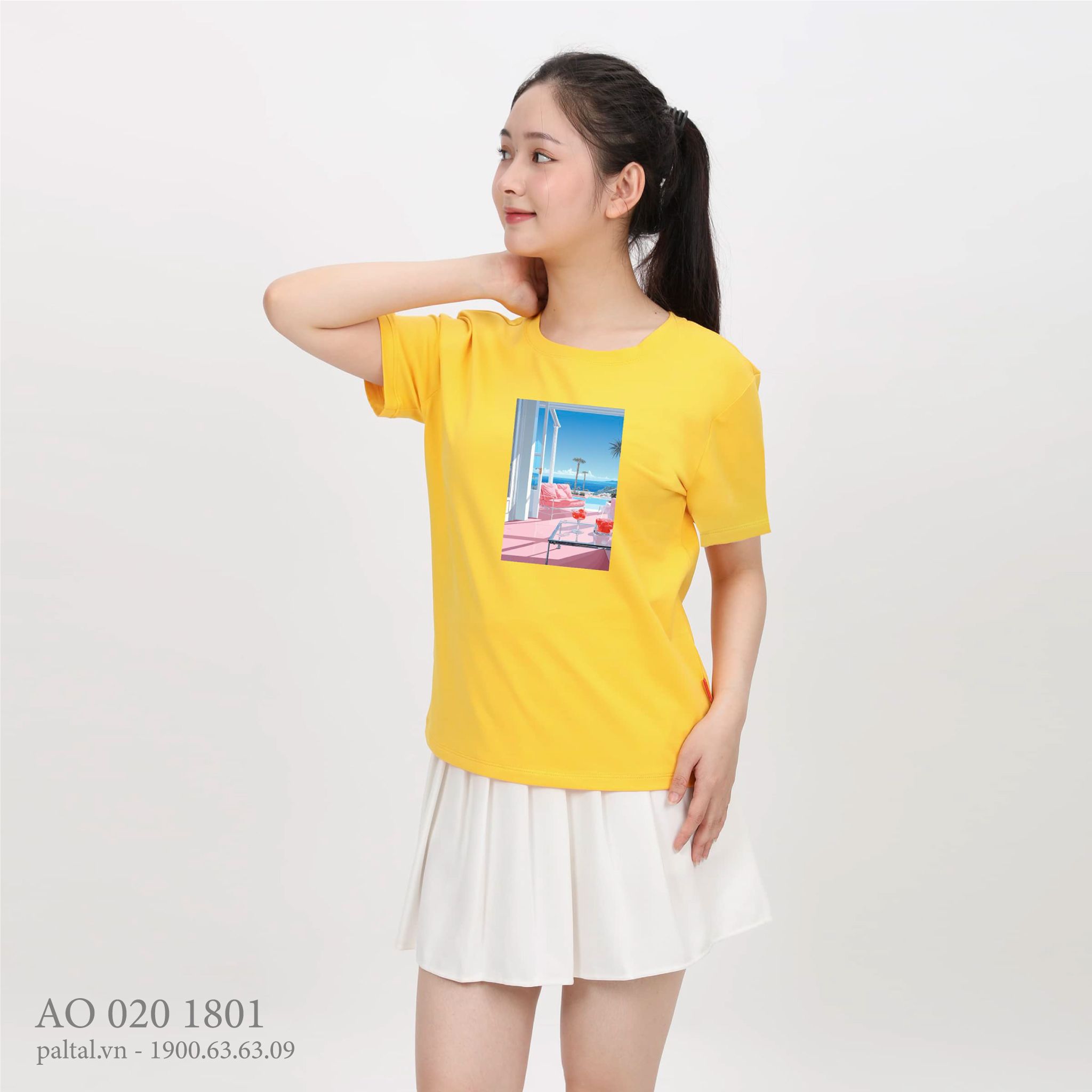 Áo thun nữ tay ngắn chất cotton siêu mát form basic 020p 1801