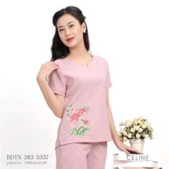 Đồ Bộ Nữ Mặc Nhà Kiểu Quần Dài Tay Ngắn Linen 383p 3357