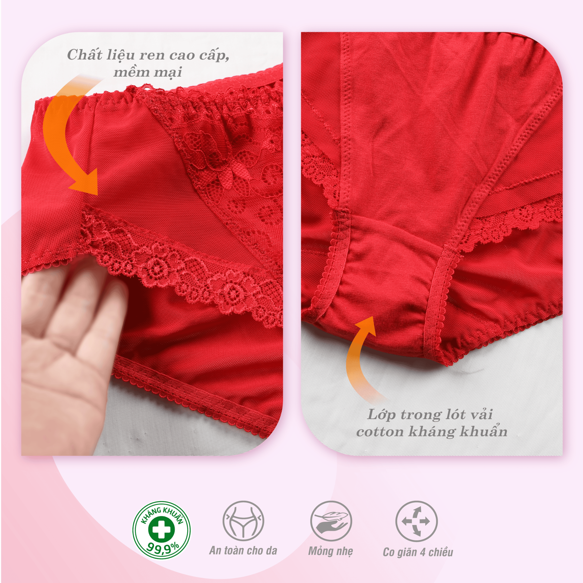 Quần lót nữ chất voal lưới 077p 7121
