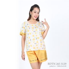 Bộ đùi tay ngắn cao cấp lụa nhung 265p 5129