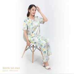 Set đồ bộ nữ kiểu quần dài tay ngắn chất lụa nhung 263p 3363