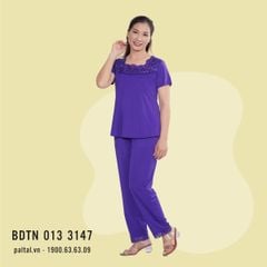 Set đồ bộ nữ kiểu quần dài tay ngắn chất thun lạnh siêu bền 013p 3147