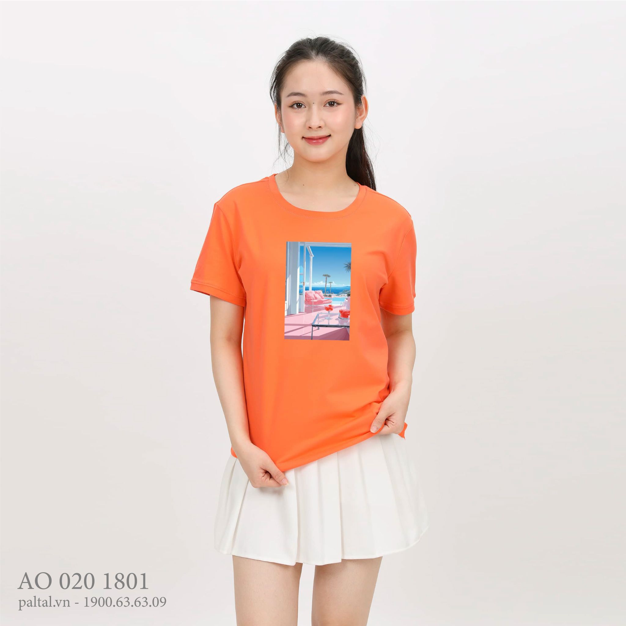 Áo thun nữ tay ngắn chất cotton siêu mát form basic 020p 1801