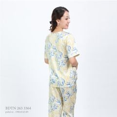 Set đồ bộ nữ kiểu quần dài tay ngắn chất lụa nhung 263p 3364