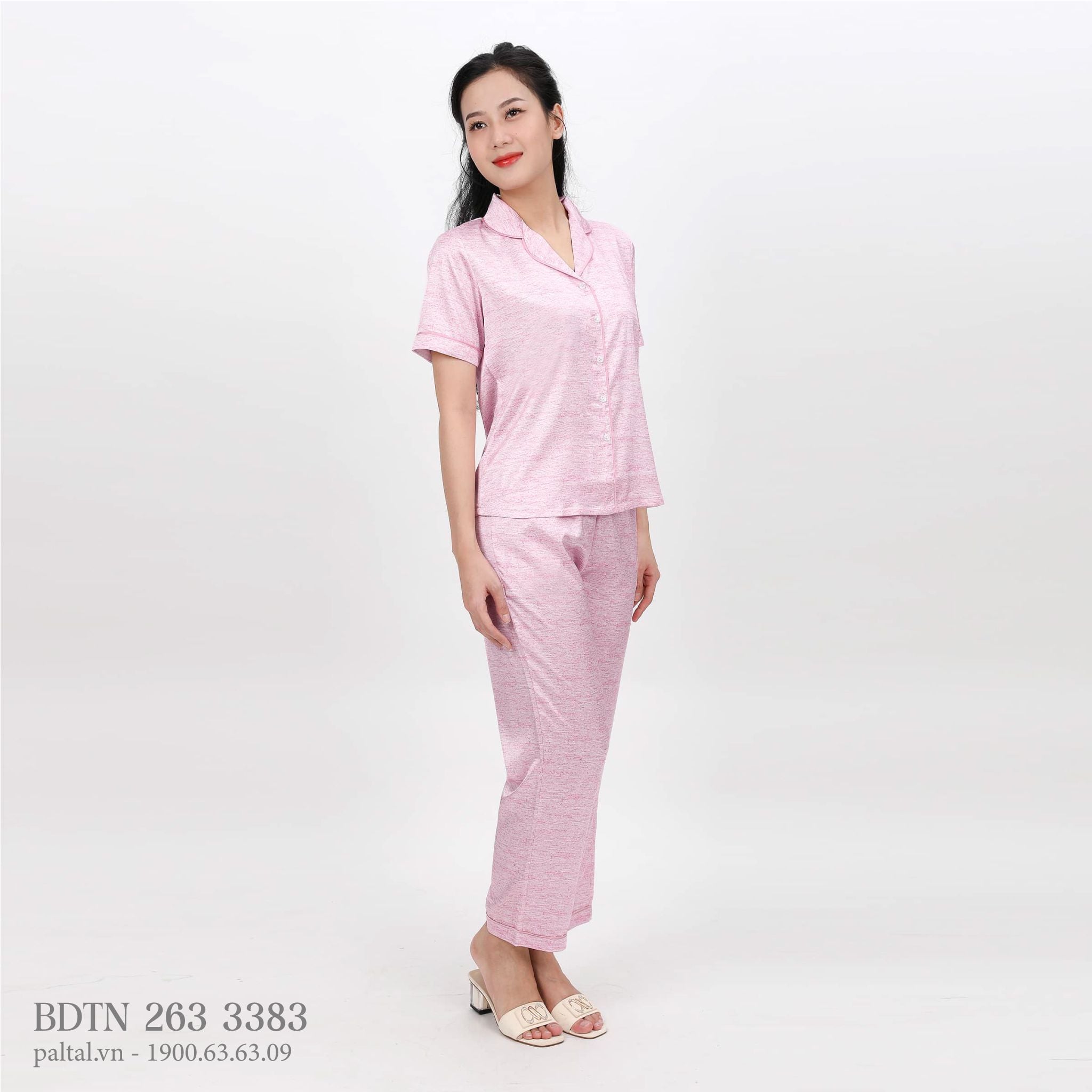 Set đồ bộ nữ kiểu quần dài tay ngắn pijama 263p 3383
