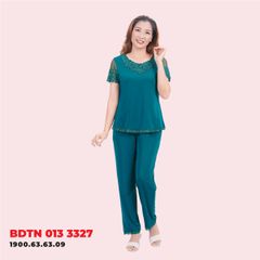Set đồ bộ nữ kiểu quần dài tay ngắn chất thun lạnh siêu bền 013p 3327