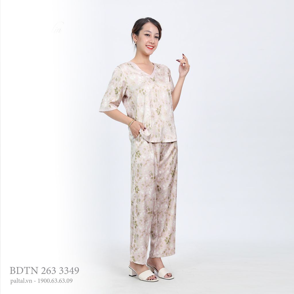 Bộ dài tay ngắn lụa nhung cao cấp 263p 3349