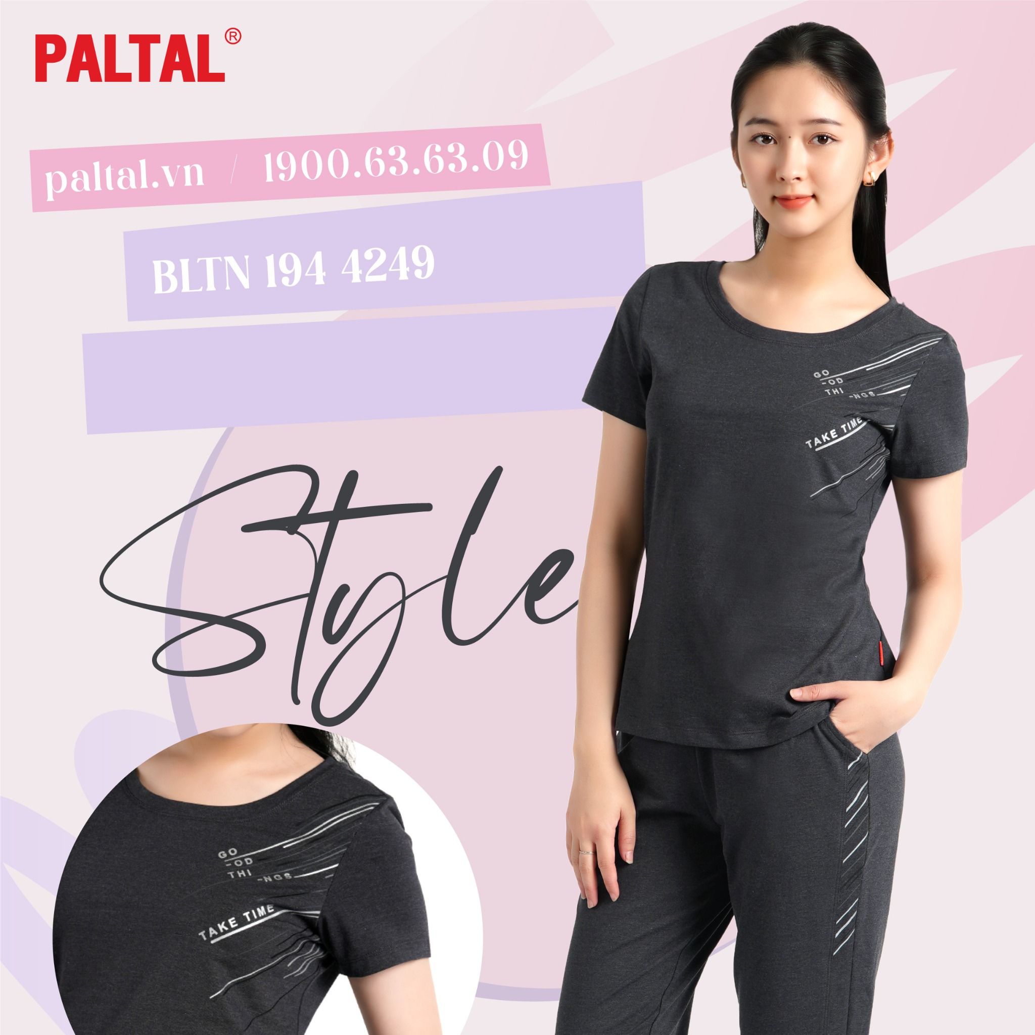 Set đồ bộ nữ kiểu quần lửng tay ngắn cotton cvc mát 194p 4249