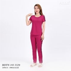 Set đồ bộ nữ kiểu quần dài tay ngắn cotton cvc mát 193p 3329