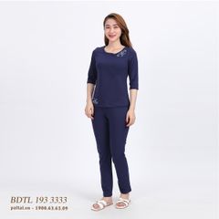 Set đồ bộ nữ kiểu quần dài tay lỡ cotton cvc mát 193p 3333