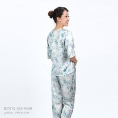 Set đồ bộ nữ kiểu quần dài tay ngắn chất lụa nhung 263p 3349
