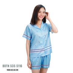 Bộ đùi tay ngắn cao cấp lụa gấm 535p 5116