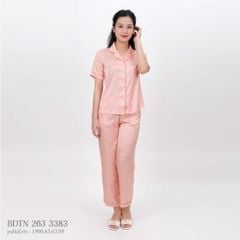 Set đồ bộ nữ kiểu quần dài tay ngắn pijama 263p 3383