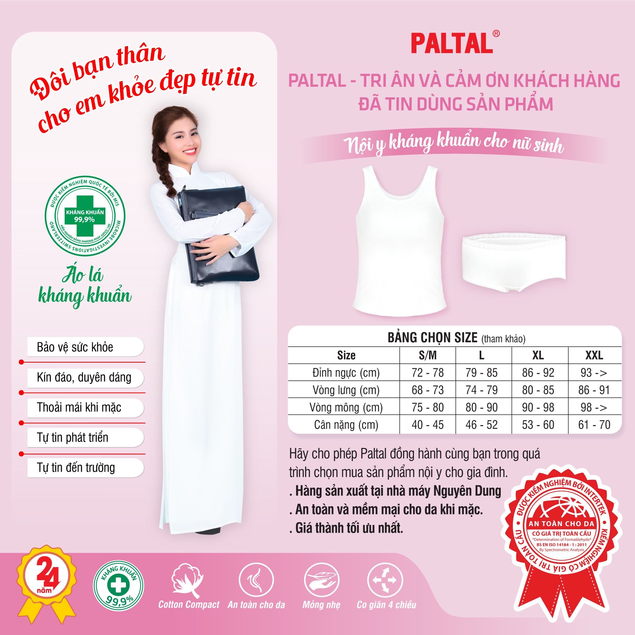 Combo 02 áo lá học sinh kháng khuẩn cấp 3 chất liệu cotton compacts 029p 8937