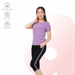 Set đồ bộ nữ kiểu quần lửng tay ngắn chất cotton siêu mát 194p 4289