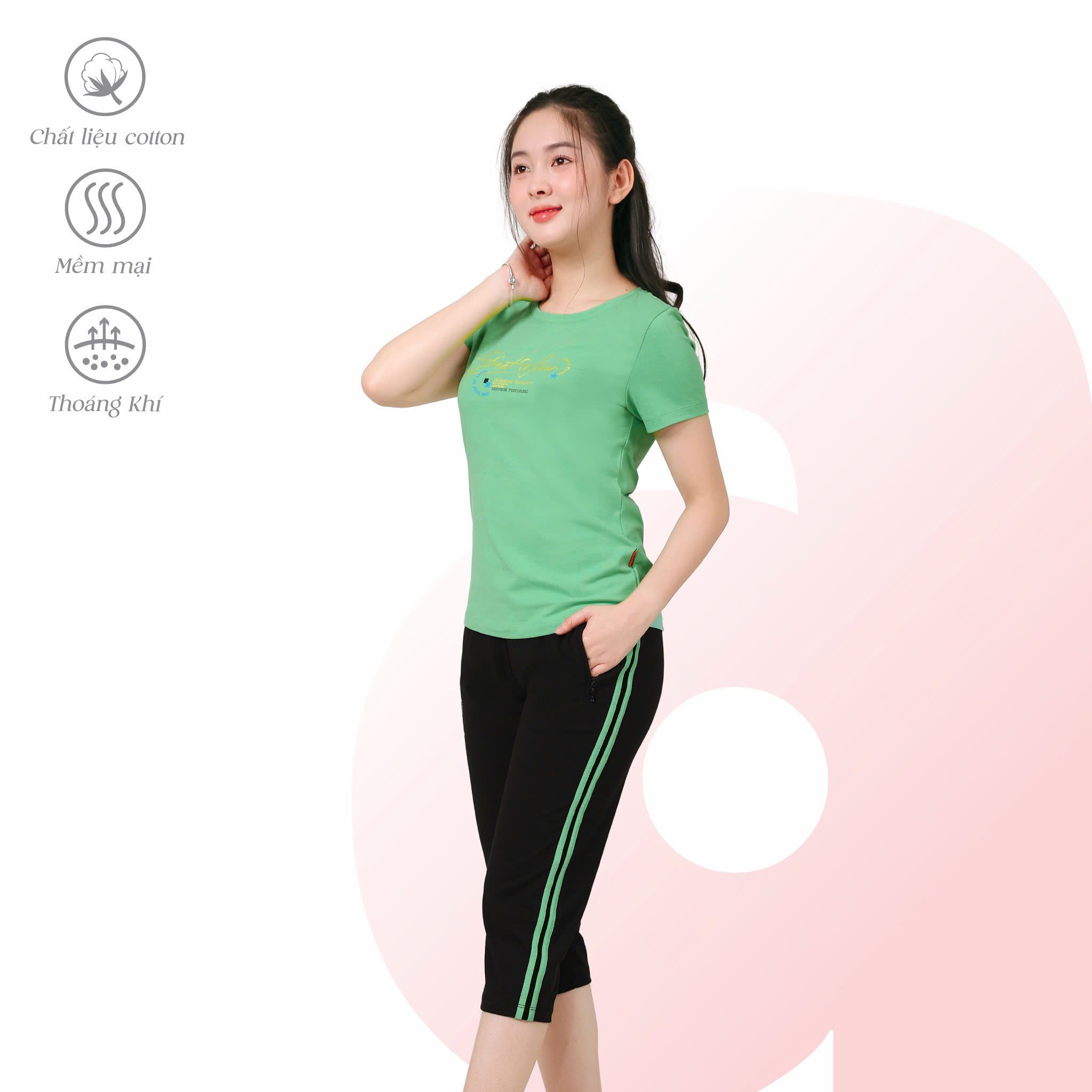 Set đồ bộ nữ kiểu quần lửng tay ngắn chất cotton siêu mát 194p 4289