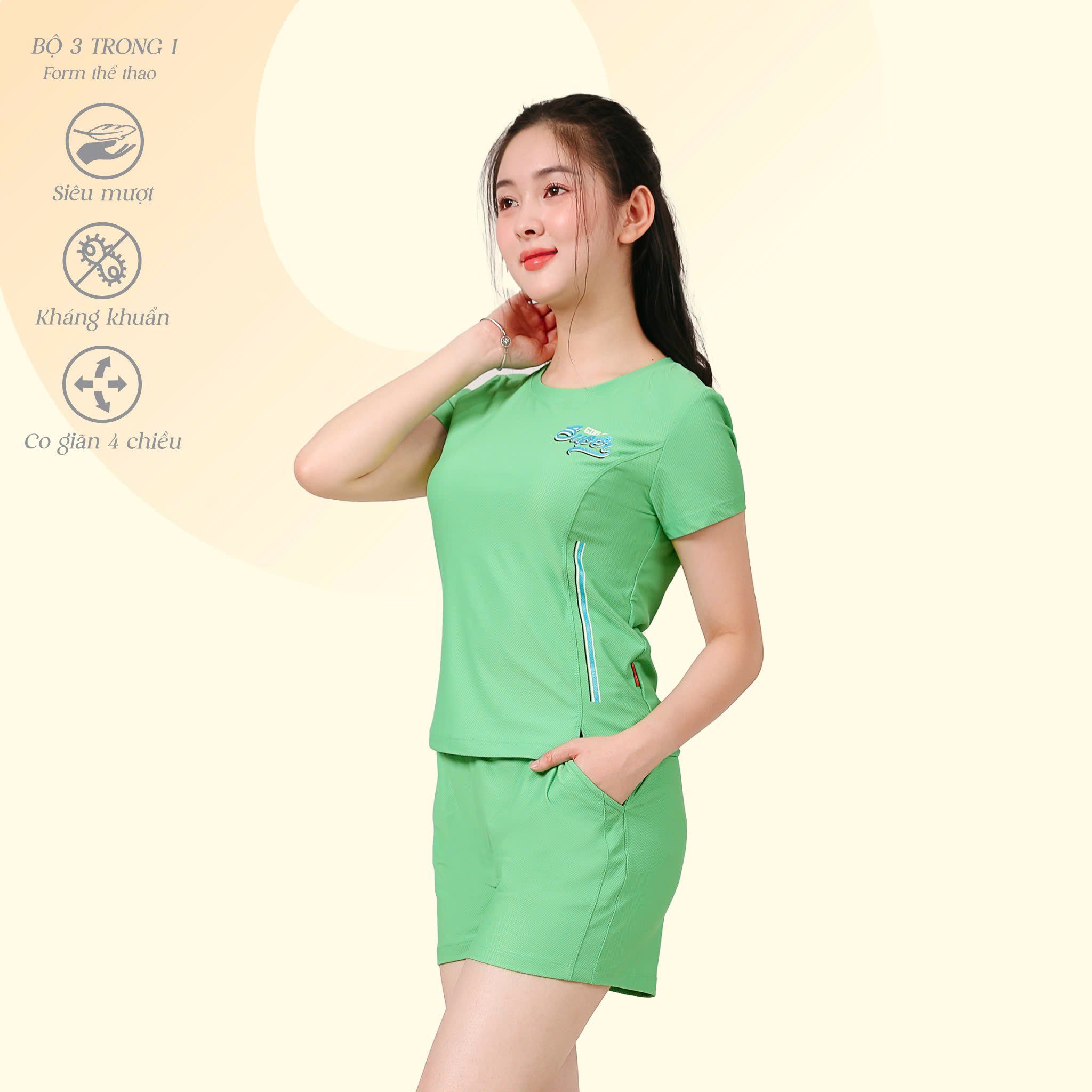 Set đồ bộ nữ kiểu quần đùi tay ngắn chất silk lạnh 375p 5234