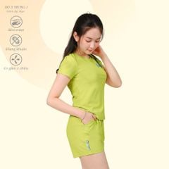 Set đồ bộ nữ kiểu quần đùi tay ngắn chất silk lạnh 375p 5234