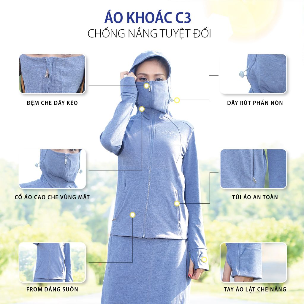 Áo khoác nữ chống nắng đẹp cao cấp c3 vảy cá 181p 1031