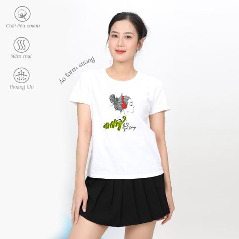 Áo thun nữ tay ngắn form suông chất cotton siêu mát 020p 0806