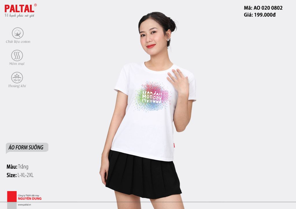 Áo Thun Tay Ngắn Form Suông Cotton 020p 0802