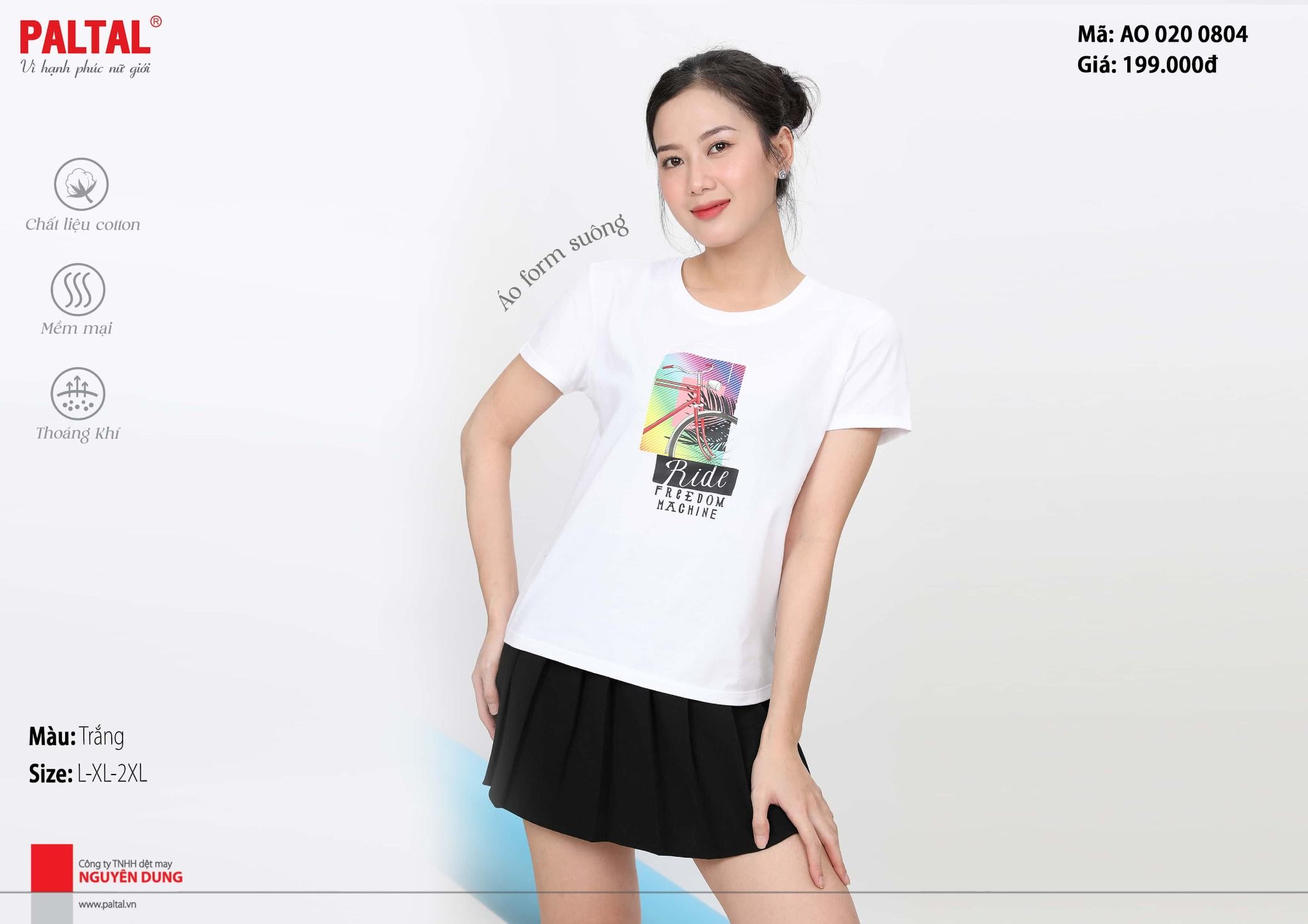 Áo thun nữ tay ngắn form suông chất cotton siêu mát 020p 0804