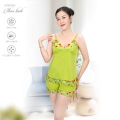 Set đồ bộ nữ kiểu quần đùi dây chất thun lạnh siêu bền 015p 5118