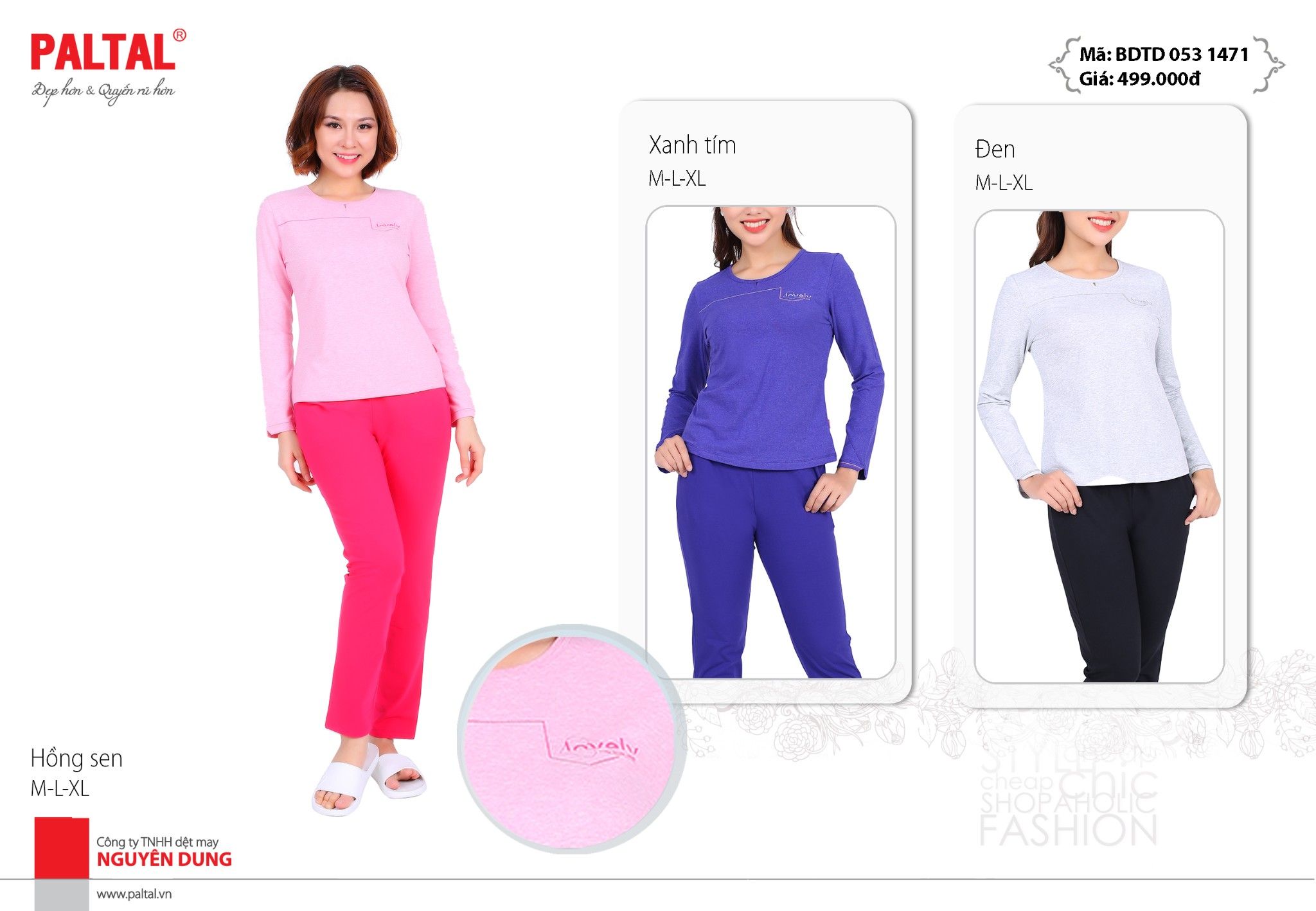 Set đồ bộ nữ kiểu quần dài tay dài chất melan 053p 1471