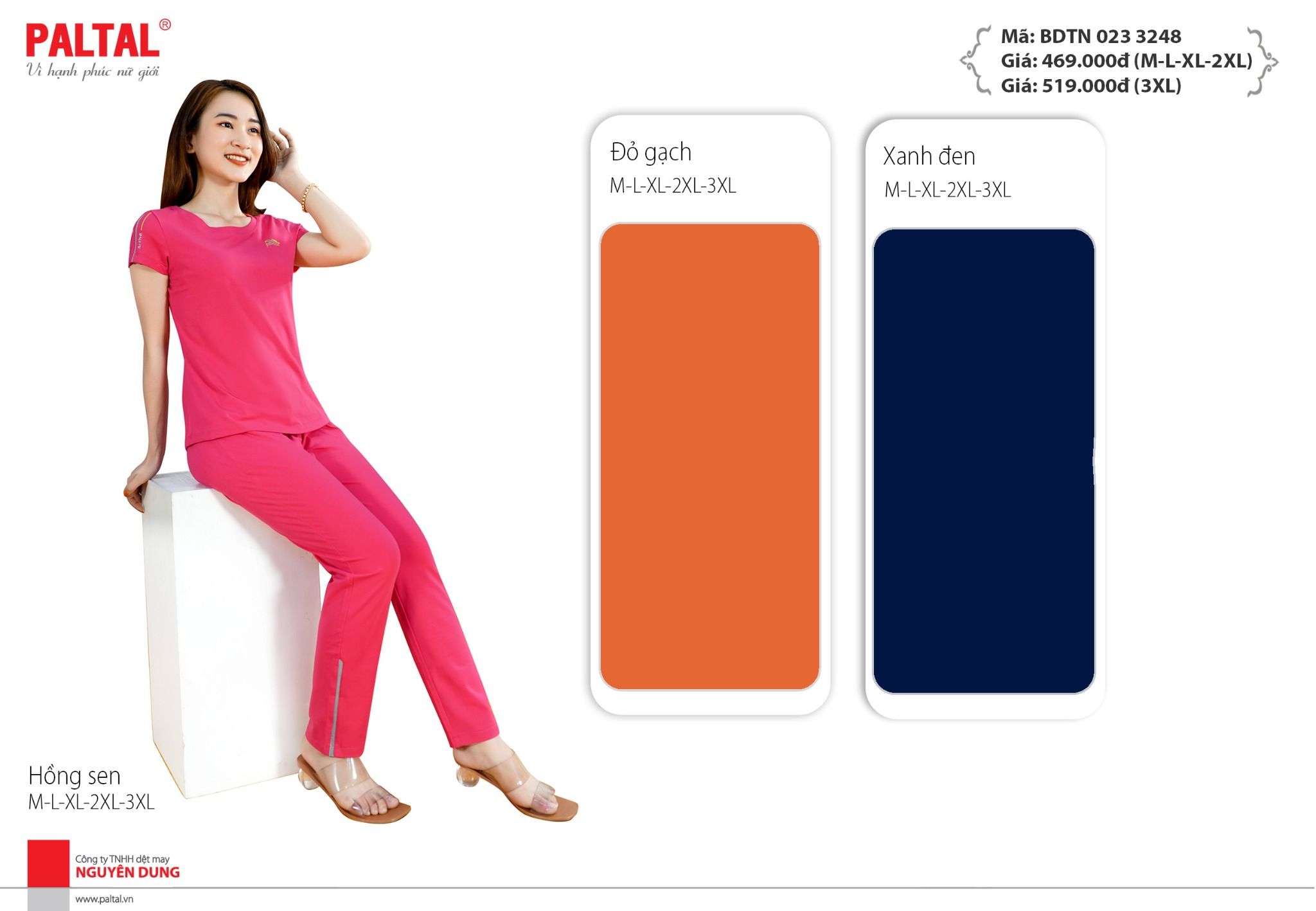 Set đồ bộ nữ kiểu quần dài tay ngắn chất cotton siêu mát 023p 3248