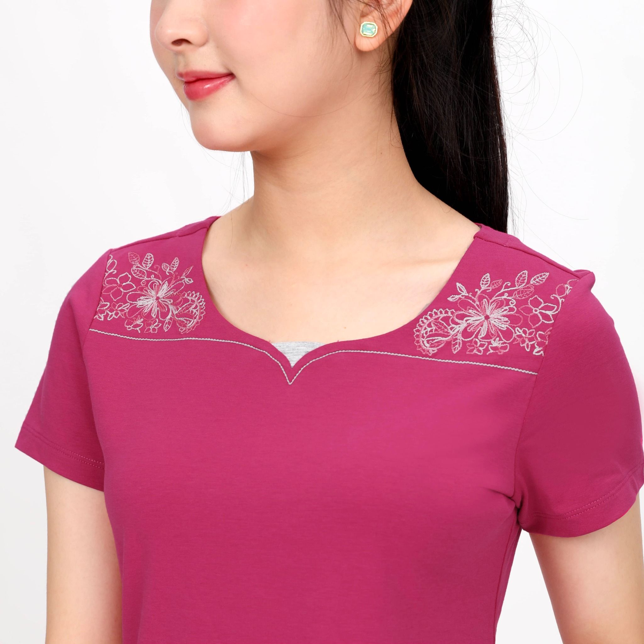 Set đồ bộ nữ kiểu quần dài tay ngắn cotton cvc mát 193p 3345