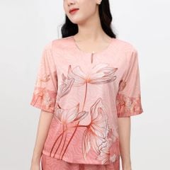Set đồ bộ nữ kiểu quần dài tay ngắn chất lụa nhung 263p 6041