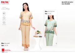 Set đồ bộ nữ kiểu quần dài tay ngắn chất lụa nhung 263p 6012