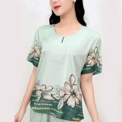 Set đồ bộ nữ kiểu quần dài tay ngắn chất lụa nhung 263p 6012