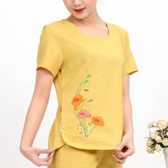 Set đồ bộ nữ kiểu quần dài tay ngắn Linen 383p 3355