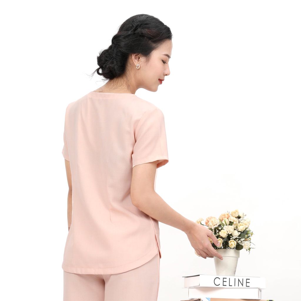 Đồ Bộ Nữ Mặc Nhà Kiểu Quần Dài Tay Ngắn Linen 383p 3355