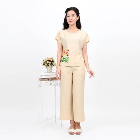 Set đồ bộ nữ kiểu quần dài tay Lỡ Linen 383p 3356