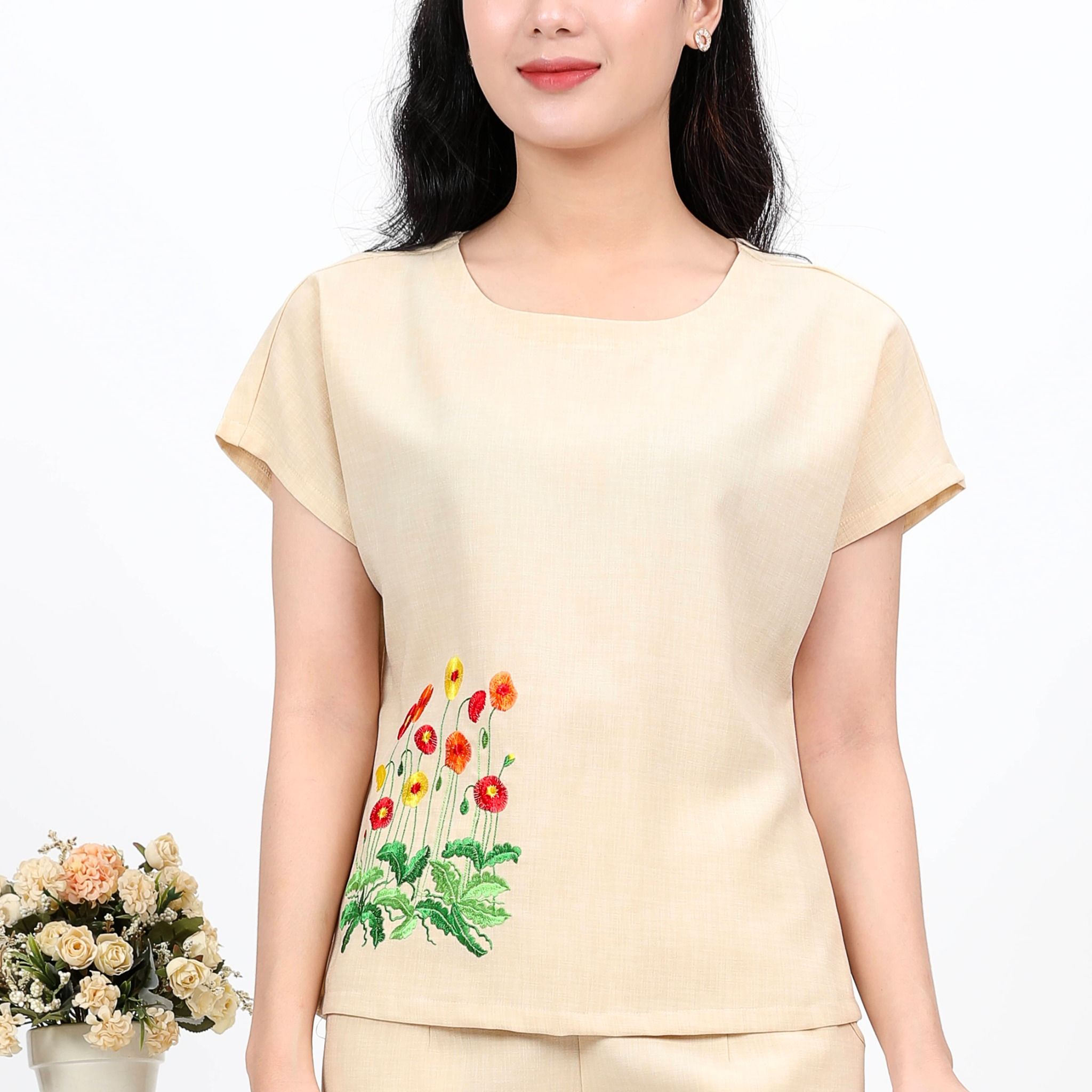 Set đồ bộ nữ kiểu quần dài tay Lỡ Linen 383p 3356