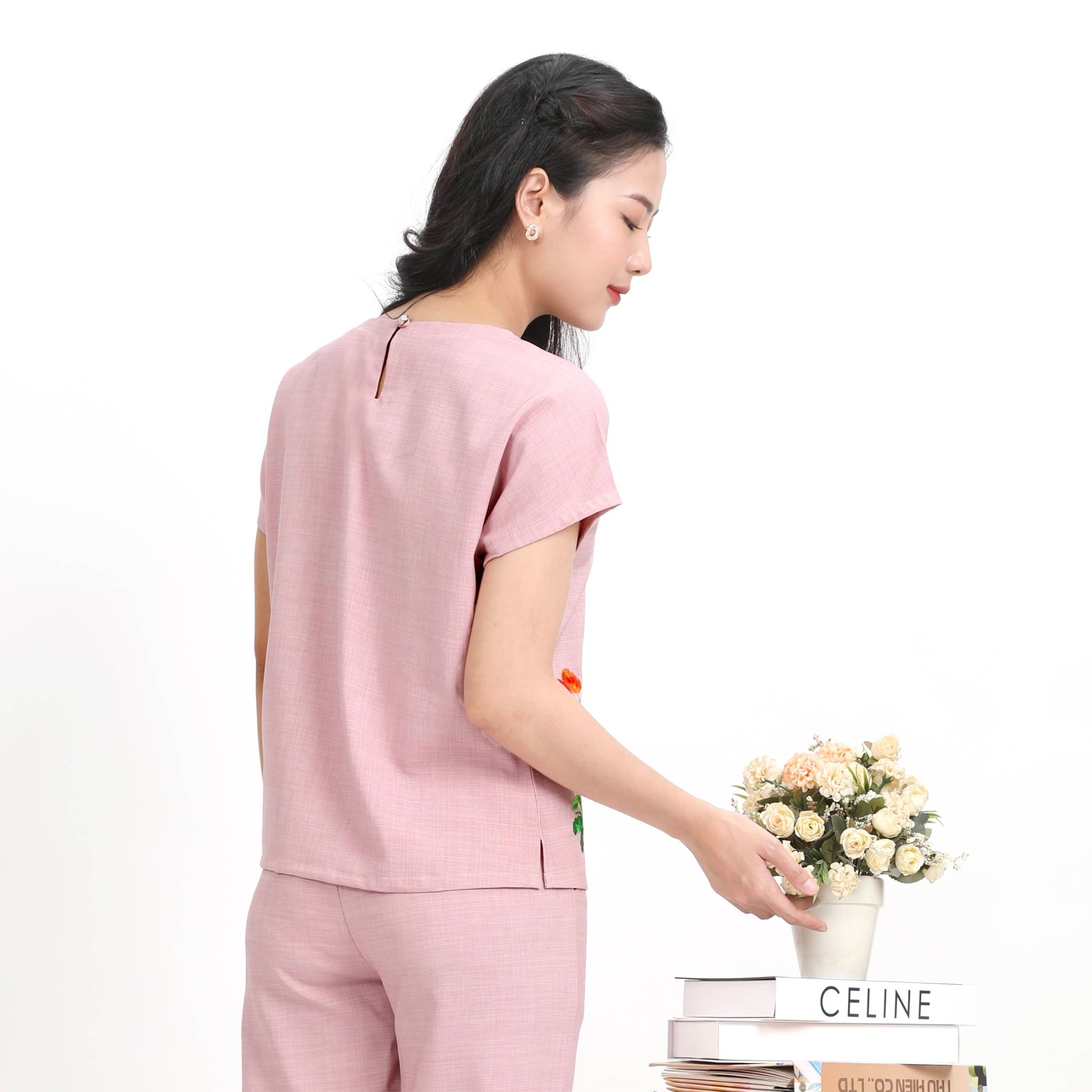 Set đồ bộ nữ kiểu quần dài tay Lỡ Linen 383p 3356