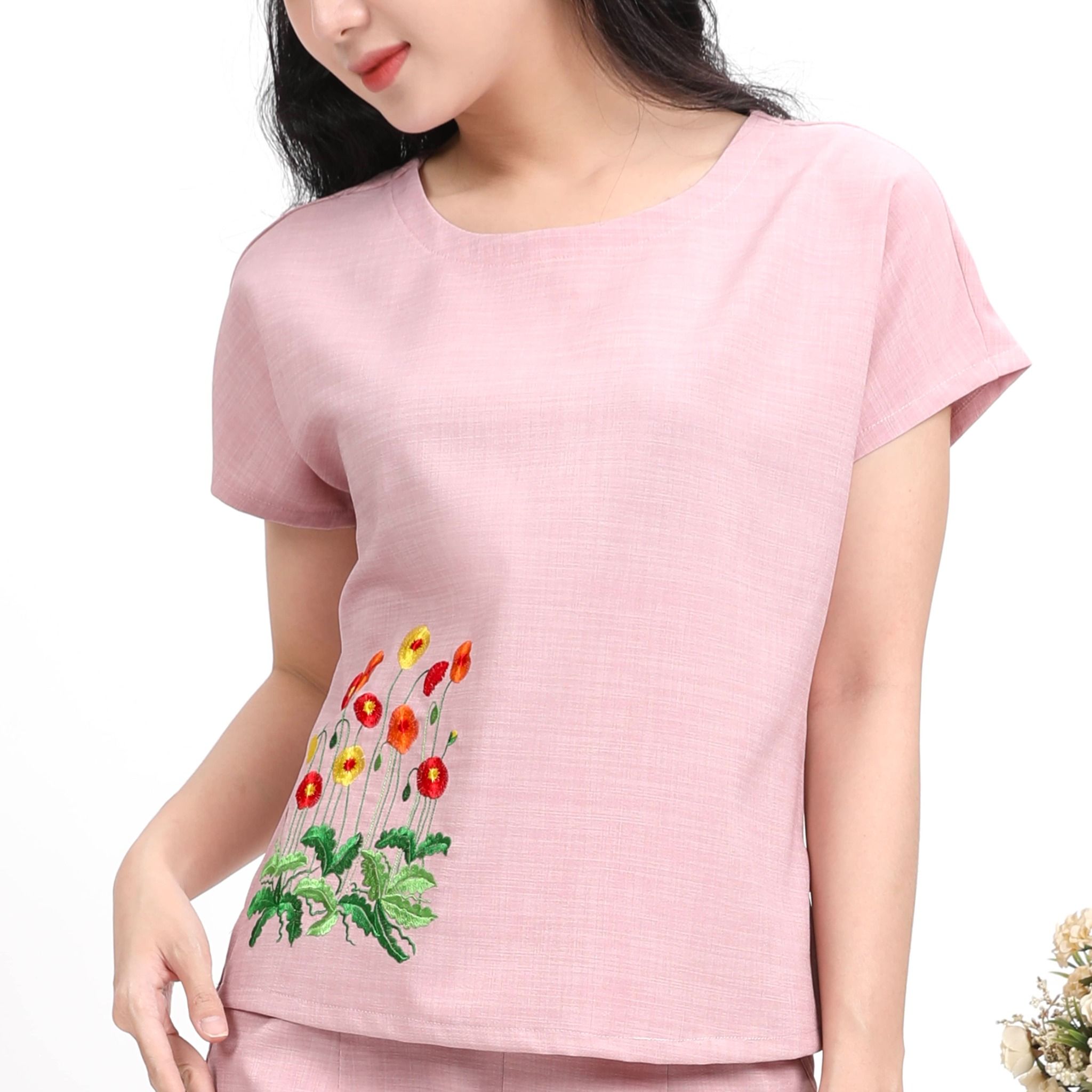 Set đồ bộ nữ kiểu quần dài tay Lỡ Linen 383p 3356