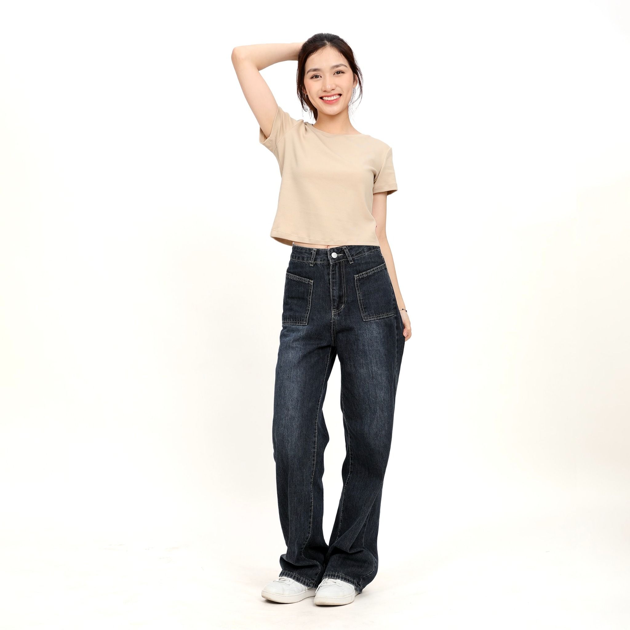 Áo thun nữ croptop tay ngắn Cổ Tròn chất rib chất cotton siêu mát 220p 0265
