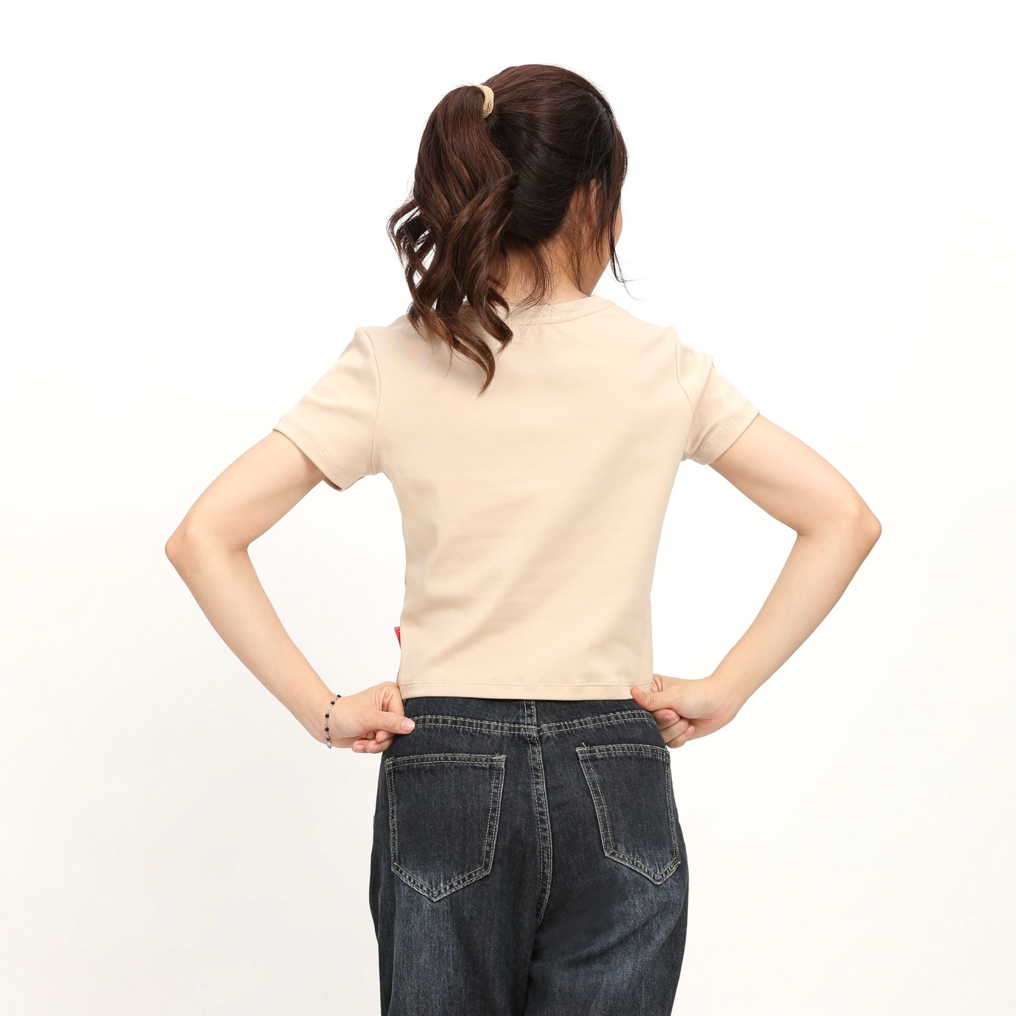Áo thun nữ croptop tay ngắn Cổ Tròn chất rib chất cotton siêu mát 220p 0265