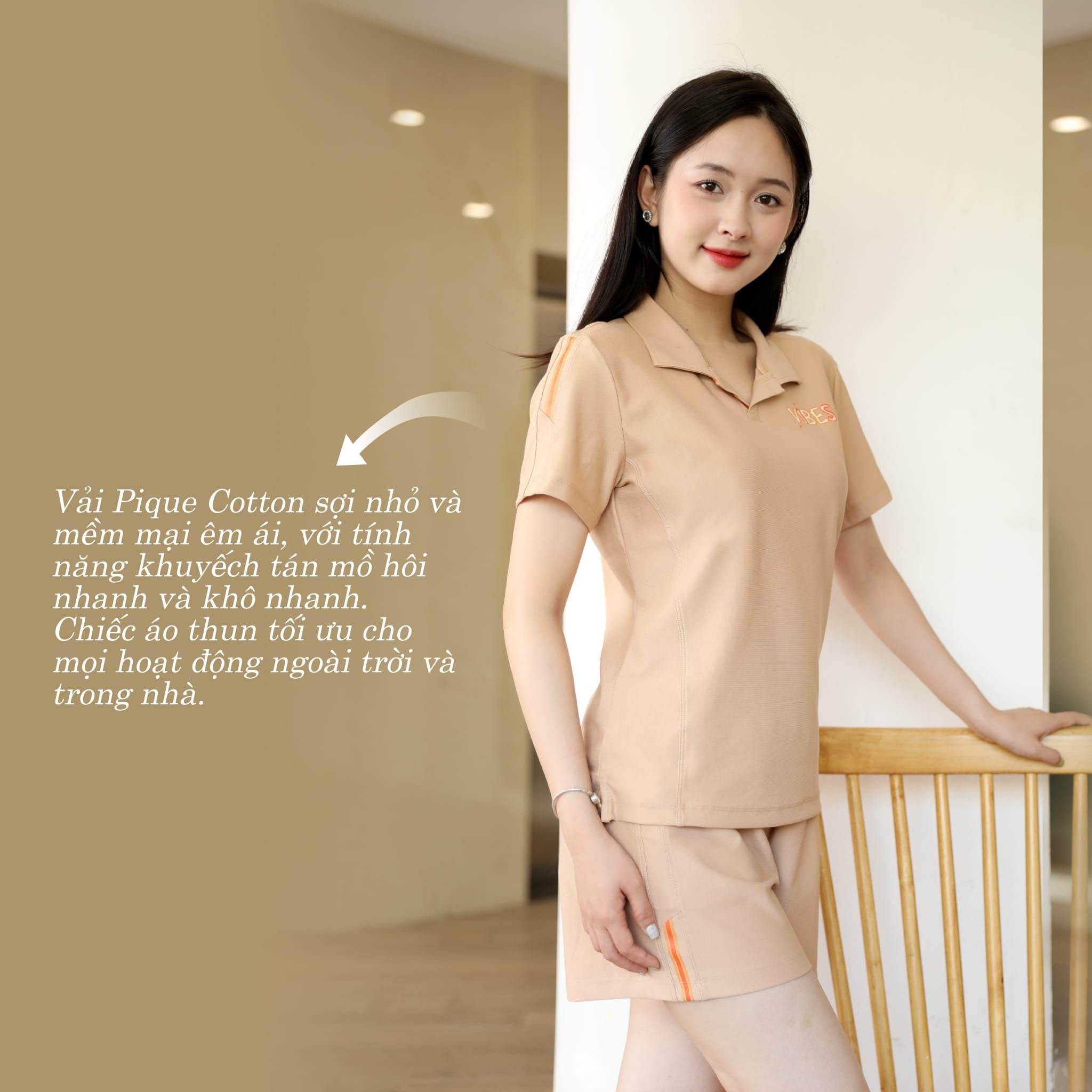 Set đồ bộ nữ kiểu quần đùi nữ kiểu quần đùi tay ngắn chất pique 525p 5202