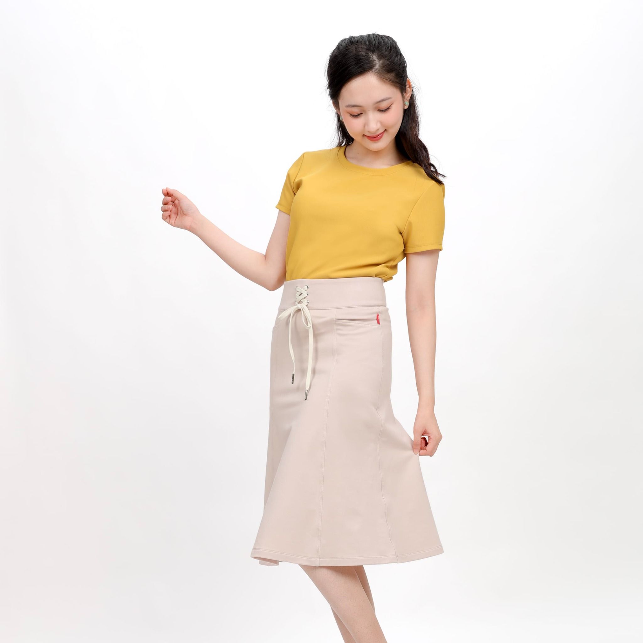Chân váy dài chất jean thun 502p 8059