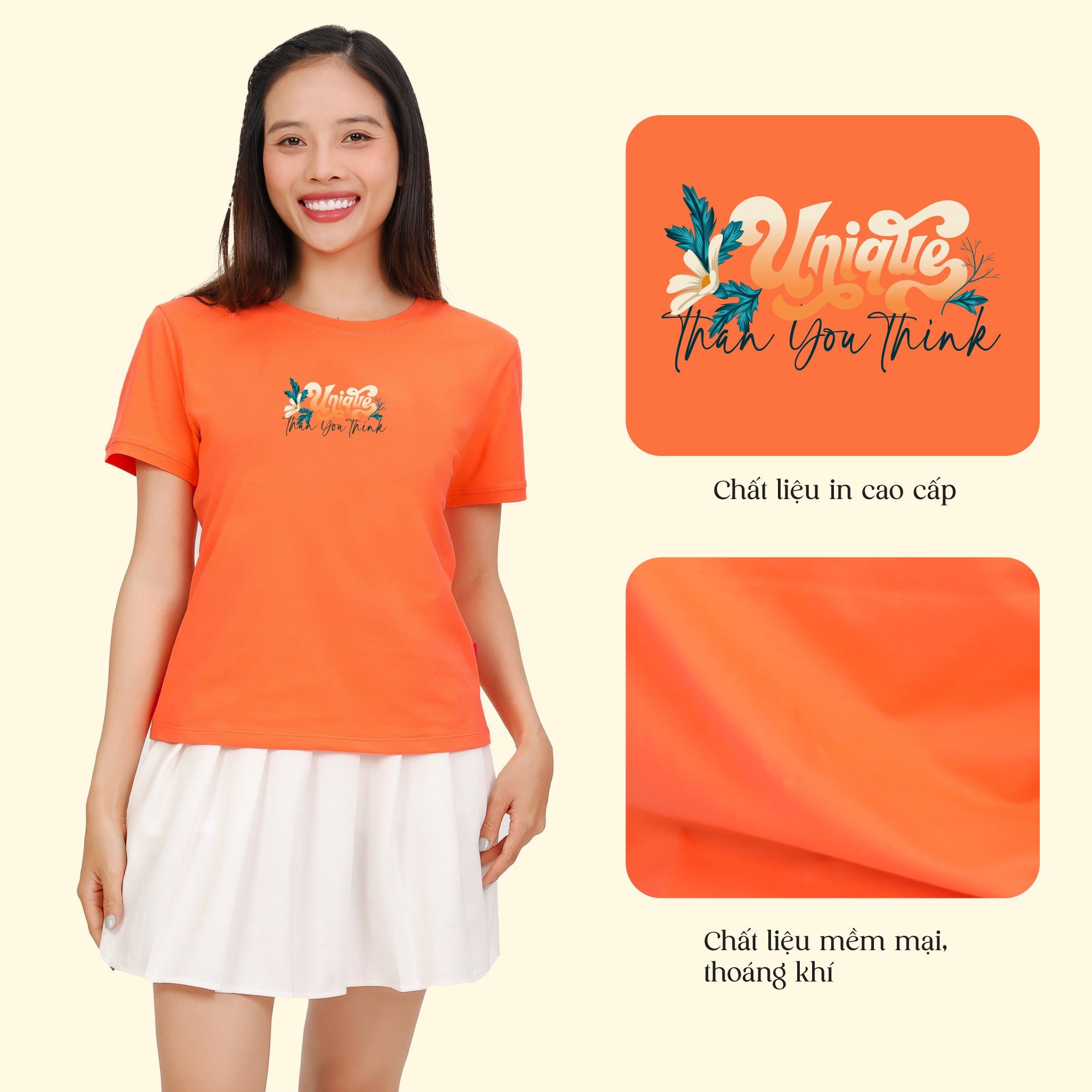 Áo Thun Tay Ngắn Cổ Tròn Form cơ bản Cotton 020p 0348